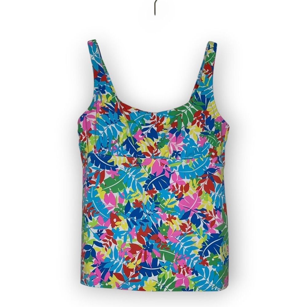 Lands' End Square Neck Underwire Tankini Swim Top Swimwear Women’s Size 10L